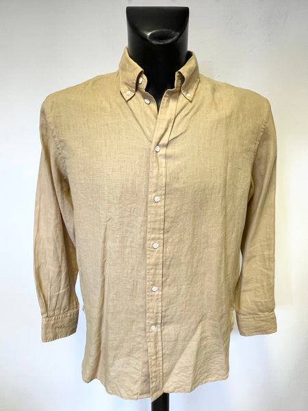 BRAND NEW RALPH LAUREN POLO CAMEL LINEN SHIRT SIZE S/P