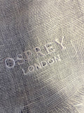 BRAND NEW OSPREY 100% LINEN CORNFLOWER BLUE FRINGED SCARF/WRAP