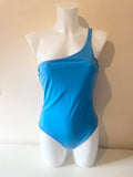 DESIGNER MARA HOFFMAN CHER BLUE ONE SHOULDER SWIMSUIT SIZE 10/12