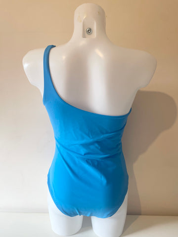 DESIGNER MARA HOFFMAN CHER BLUE ONE SHOULDER SWIMSUIT SIZE 10/12