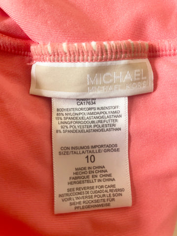 MICHAEL KORS CORAL PINK UNDER WIRED CUP SWIMSUIT SIZE 10