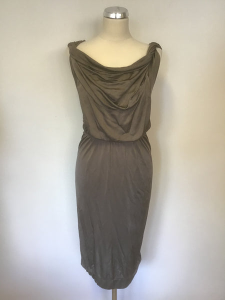 VIVIENNE WESTWOOD ANGLOMANIA MINK COWL NECK SLEEVELESS DRESS SIZE M