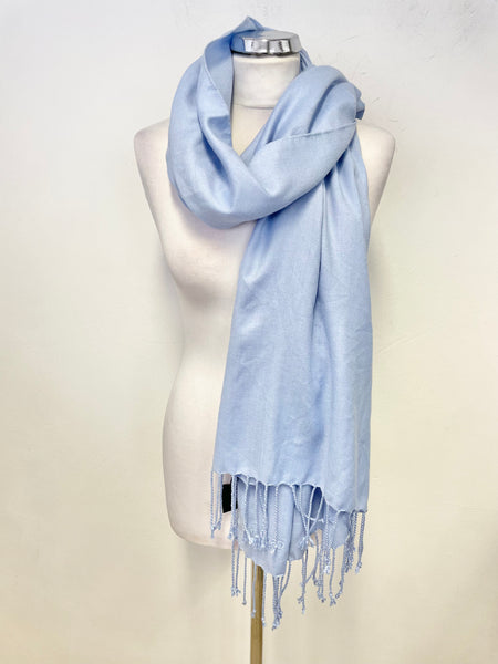 BRAND NEW OSPREY LIGHT BLUE FRINGED SCARF/WRAP