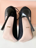 BRAND NEW FAITH BLACK FAUX SUEDE ANKLE STRAP HIGH HEELS SIZE 7/40