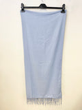 BRAND NEW OSPREY LIGHT BLUE FRINGED SCARF/WRAP