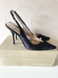 DUNE BLACK SATIN DIAMANTE TRIM SLINGBACK HEELS SIZE 7.5/41