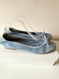 LK BENNETT LIGHT BLUE SUEDE BALLET PUMPS SIZE 7/41