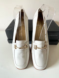 KURT GEIGER IVORY LEATHER FLAT LOAFERS SIZE 7/40