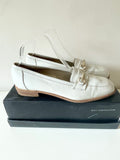 KURT GEIGER IVORY LEATHER FLAT LOAFERS SIZE 7/40