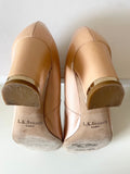 LK BENNETT LIGHT PEACH PEARL PATENT LEATHER BLOCK HEEL COURT SHOES SIZE 7/40