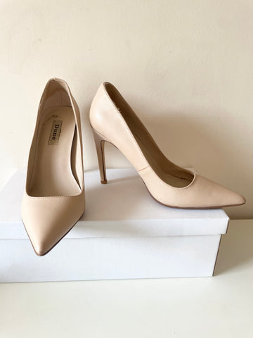 Dune Cream Leather High Heeled Court Shoes Size 7.5/41