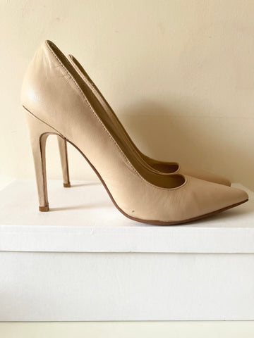 Dune Cream Leather High Heeled Court Shoes Size 7.5/41