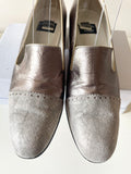 DAVELLA GOLD & CREAM TOE ALL LEATHER COURT SHOES SIZE UK 7/40