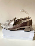 DAVELLA GOLD & CREAM TOE ALL LEATHER COURT SHOES SIZE UK 7/40