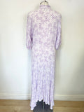 GHOST LILAC & WHITE FLORAL PRINT SHORT SLEEVE MIDI DRESS SIZE XL