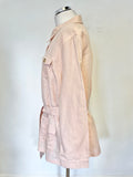 BRAND NEW MONSOON LINEN BLEND PEACH UNLINED BELTED LONG SLEEVED SHIRT/JACKET SIZE XL