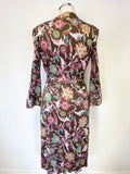 DIANE VON FURSTENBERG JULIAN BROWN & MULTICOLOURED SILK WRAP DRESS SIZE 8 UK 12