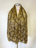 JAEGER GOLD SEQUINNED 100% SILK SCARF/SHAWL