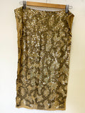 JAEGER GOLD SEQUINNED 100% SILK SCARF/SHAWL