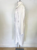 WHISTLES WHITE COLLARED LONG SLEEVED BUTTON FRONT SHIRT DRESS SIZE 12