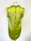 TED BAKER 100% SILK LIME SLEEVELESS POUCHED TUNIC TOP SIZE 3 UK 12