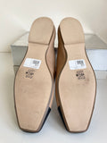 DUNE CAMEL & BLACK TOE LEATHER FLATS SIZE 5/38