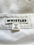 WHISTLES WHITE LINEN BLEND TIE STRAPS DRESS SIZE 8