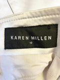 KAREN MILLEN SILVER STRAPLESS TOP & PENCIL SKIRT SET SIZE 10/12