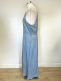 BRAND NEW SELECTED FEMME LIGHT BLUE COTTON FINE STRAP MAXI DRESS SIZE 42 UK 14