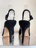 SCHUH BLACK FAUX SUEDE SLINGBACK HEELS SIZE 5/38