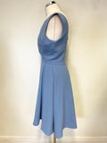 REISS SKY BLUE SLEEVELESS FIT & FLARE DRESS SIZE 10