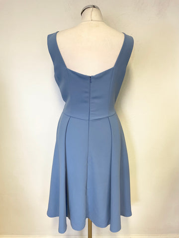 REISS SKY BLUE SLEEVELESS FIT & FLARE DRESS SIZE 10