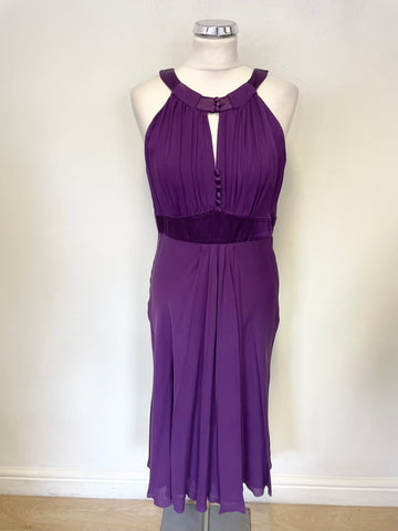 HOBBS 100% SILK PURPLE SPECIAL OCCASION FIT & FLARE DRESS SIZE 12