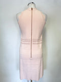 TED BAKER NATLEAH LIGHT PINK KNITTED A-LINE DRESS SIZE 1 UK 8/10