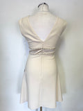 BRAND NEW FOREVER UNIQUE CREAM SLEEVELESS BEADED A-LINE DRESS SIZE 8