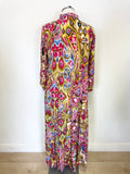 SMITH & SOUL MULTI COLOUR PRINT 3/4 SLEEVE TIERED MAXI DRESS SIZE XS