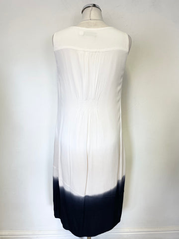 MINT VELVET GRADUATED COLOUR WHITE, CREAM & BLACK SLEEVELESS  DRESS SIZE 14