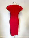 DIVA RED CAP SLEEVED STRETCH BODYCON DRESS SIZE 10