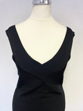 REISS LUCA BLACK CROSS OVER BACK SLEEVELESS BODYCON DRESS SIZE S