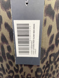 BRAND NEW SOSANDAR KHAKI LEOPARD PRINT V NECK LONG SLEEVED SLINKY MIDI DRESS SIZE 14