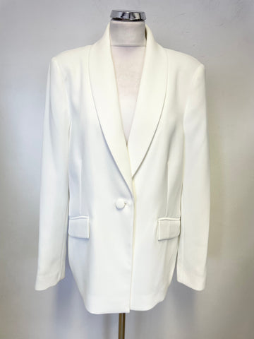 MINT BY MINT VELVET WHITE COLLARED LONG SLEEVED OCCASION JACKET SIZE 14