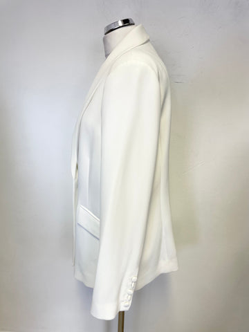 MINT BY MINT VELVET WHITE COLLARED LONG SLEEVED OCCASION JACKET SIZE 14