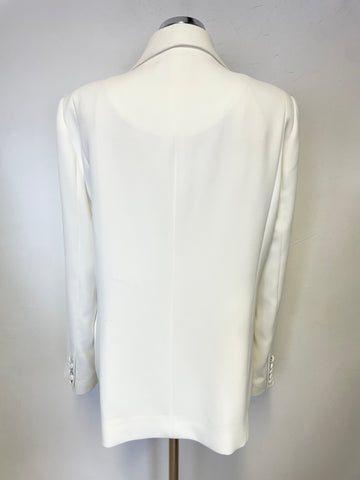 MINT BY MINT VELVET WHITE COLLARED LONG SLEEVED OCCASION JACKET SIZE 14