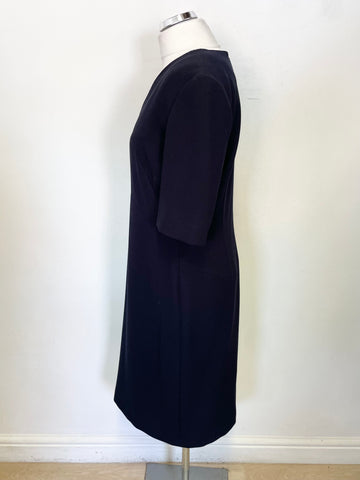 HOBBS NAVY BLUE SHORT SLEEVED DRESS  SIZE 14