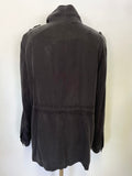 MINT VELVET BLACK HIGH NECK ZIP FRONT LONG SLEEVED JACKET SIZE 14