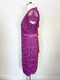 JACQUES VERT ORCHID LACE & BEAD TRIM CAP SLEEVE SPECIAL OCCASION PENCIL DRESS SIZE 10