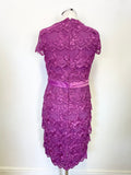 JACQUES VERT ORCHID LACE & BEAD TRIM CAP SLEEVE SPECIAL OCCASION PENCIL DRESS SIZE 10