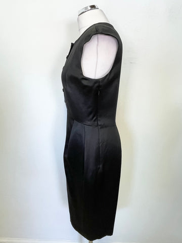 BRAND NEW  THEYSKEN’S THEORY DRACE BLACK SLEEVELESS SHEATH DRESS SIZE 44 UK 12