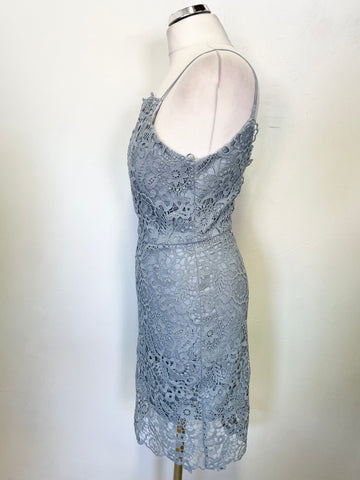 CHI CHI PETITE PALE DRESS BLUE LACE SPECIAL OCCASION PENCIL DRESS  SIZE 10