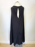 COS BLACK COTTON ROUND NECK KEYHOLE BACK SLEEVELESS MIDI DRESS  SIZE 36 UK 8